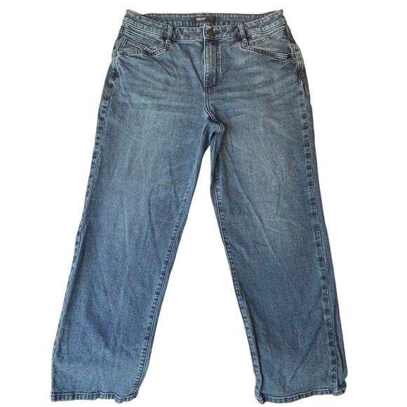 Simply Vera Vera Wang Women Cropped Jeans size 14 Mid Rise Stretch Straight Fit - Picture 1 of 11